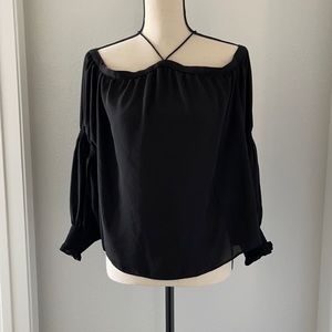 Black off the shoulder top